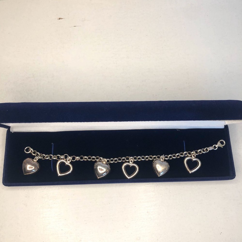 Sterling silver heart bracelet